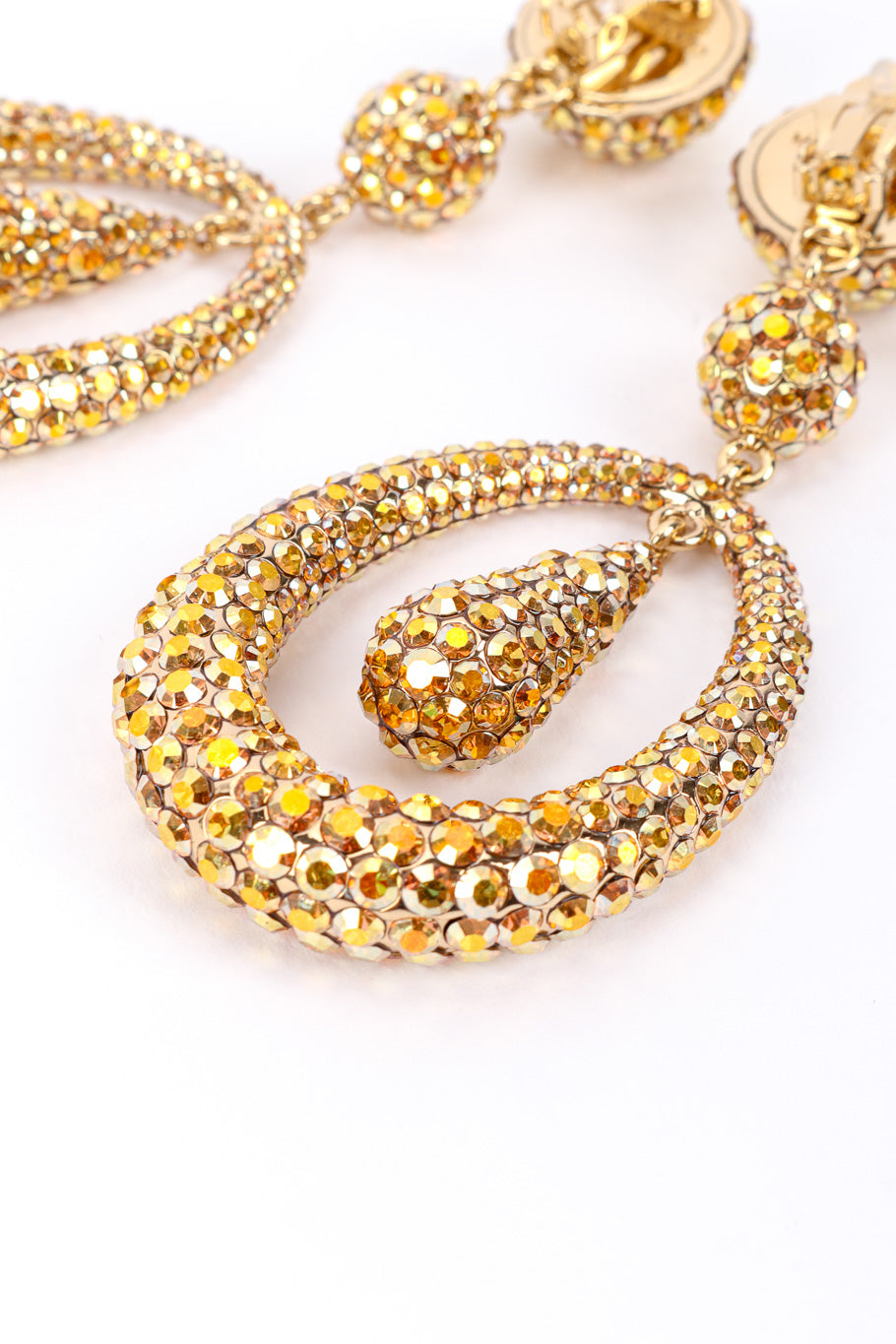 Marie Monsod Hoop Drop Earrings crystal closeup @recessla