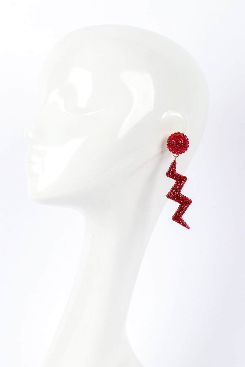 Marie Monsod Thunderbolt Earrings on mannequin @recessla