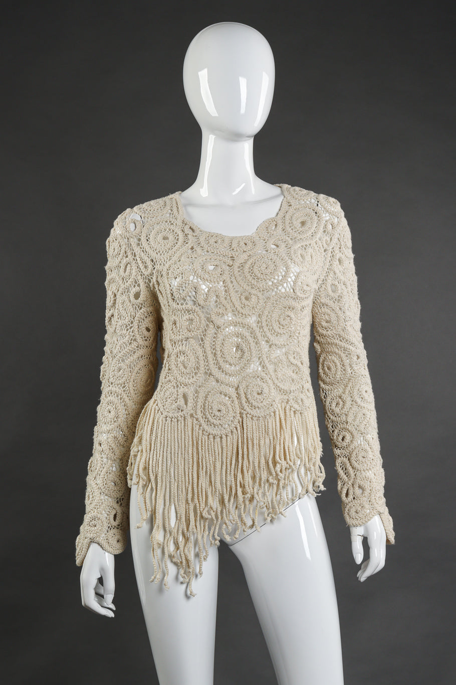 Vintage Matsuda Crochet Sweater front on mannequin @recess la