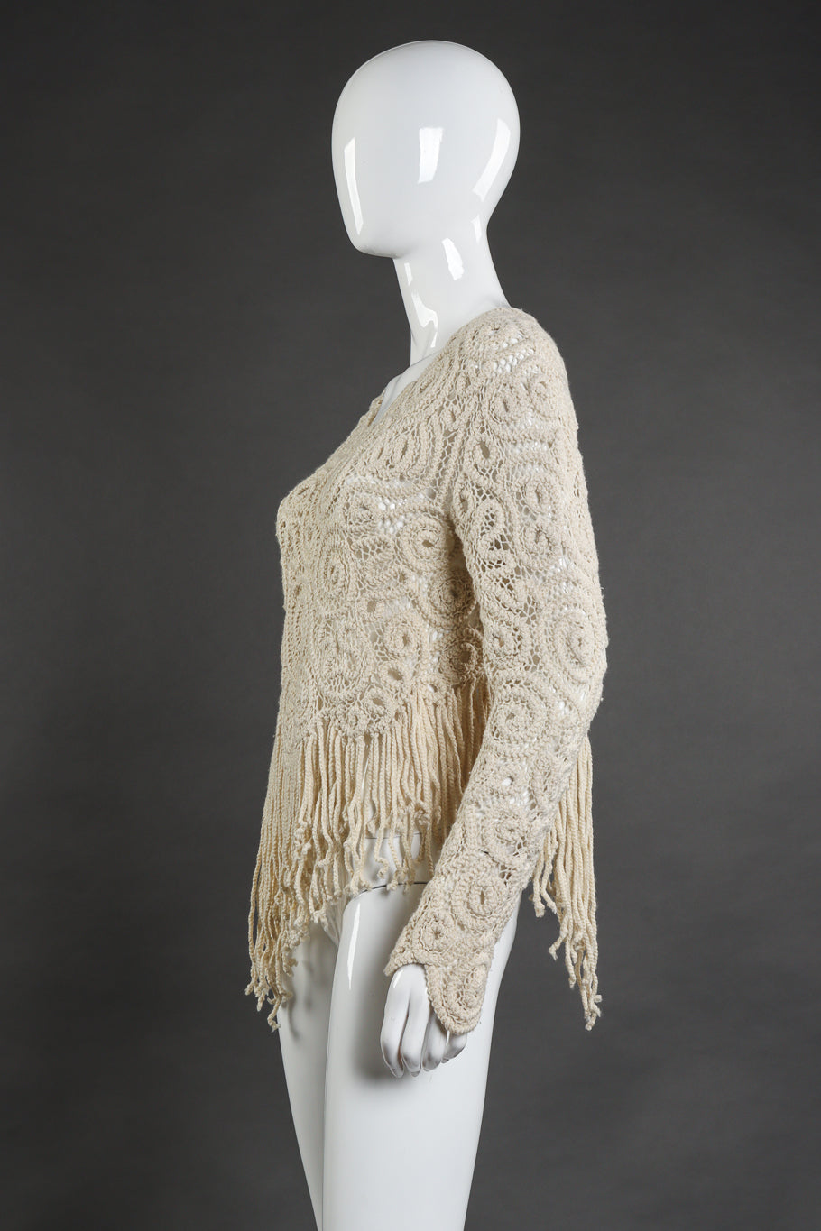 Vintage Matsuda Crochet Sweater side on mannequin @recess la