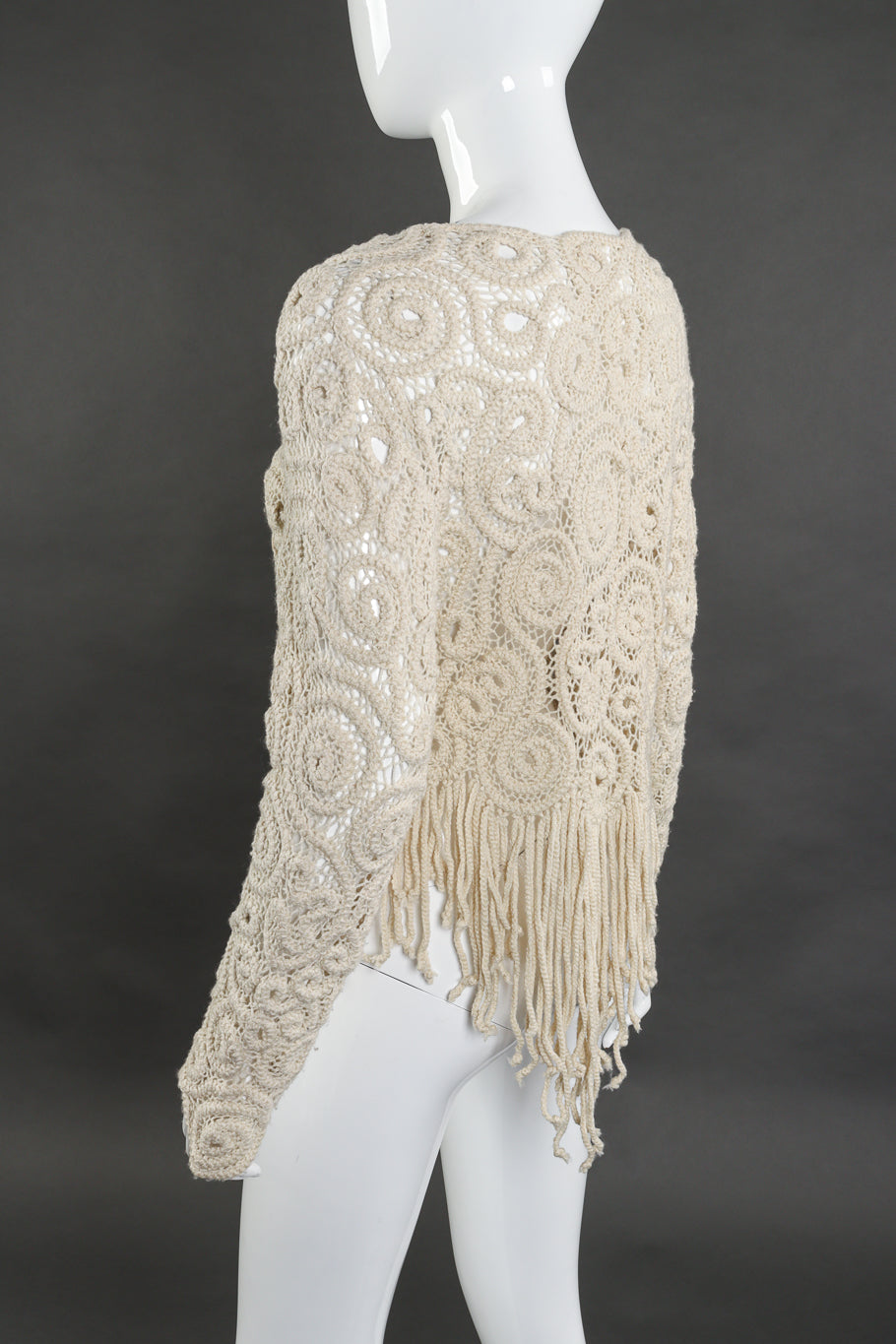 Vintage Matsuda Crochet Sweater side on mannequin closeup @recess la