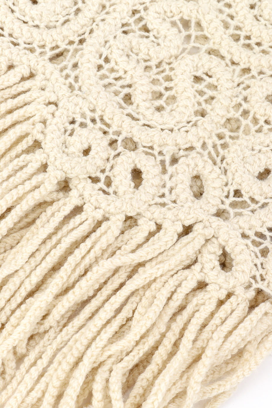 Vintage Matsuda Crochet Sweater crochet and fringe closeup @recess la