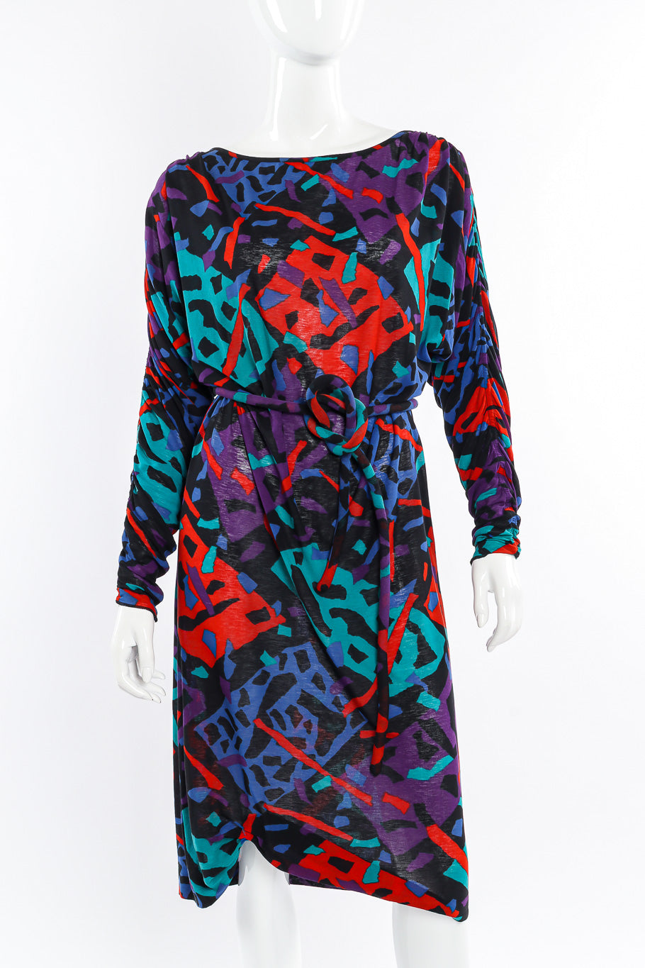 Ruched sleeve batwing dress by Missoni on mannequin front close @recessla