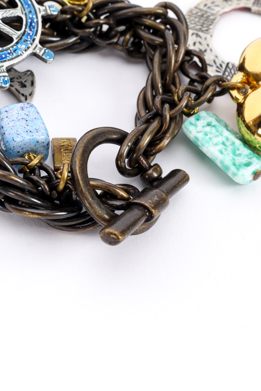 Vintage Nautical Heart Charm Bracelet toggle closure @recessla