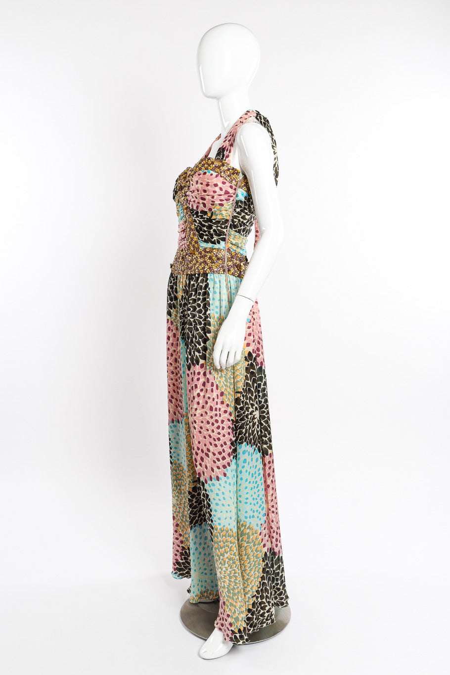 2005 F/W Ruche Beaded Halter Dress by Missoni on mannequin side @recessla