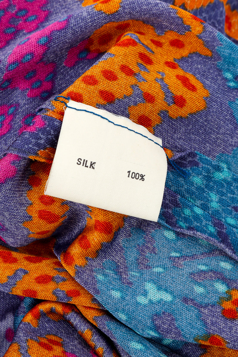 Printed Silk Top & Skirt Set fabric tag @recessla 