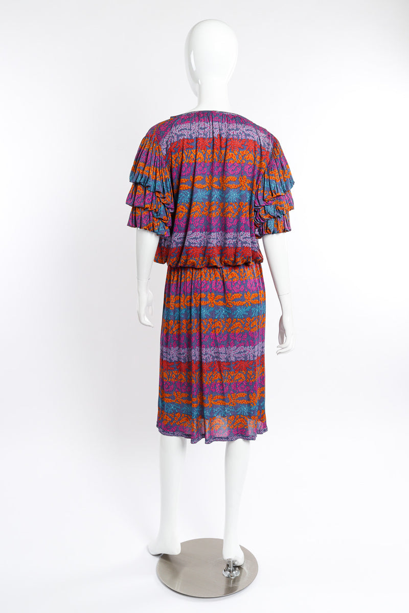 Printed Silk Top & Skirt Set on mannequin back @recessla 