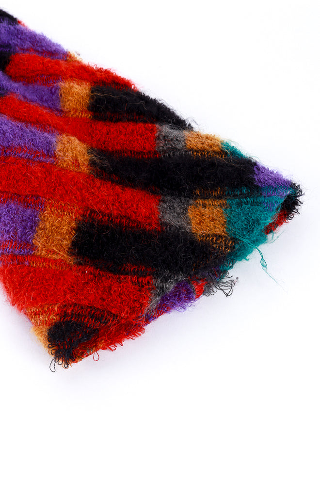 Vintage Missoni Check Stripe Swing Coat sleeve closeup @recess la
