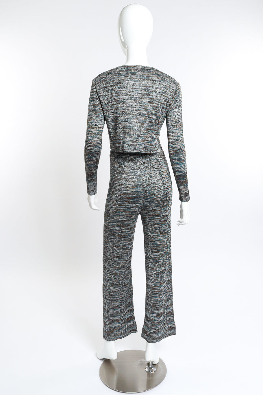 Striped Crop Top & Trouser Set back on mannequin @RECESS LA