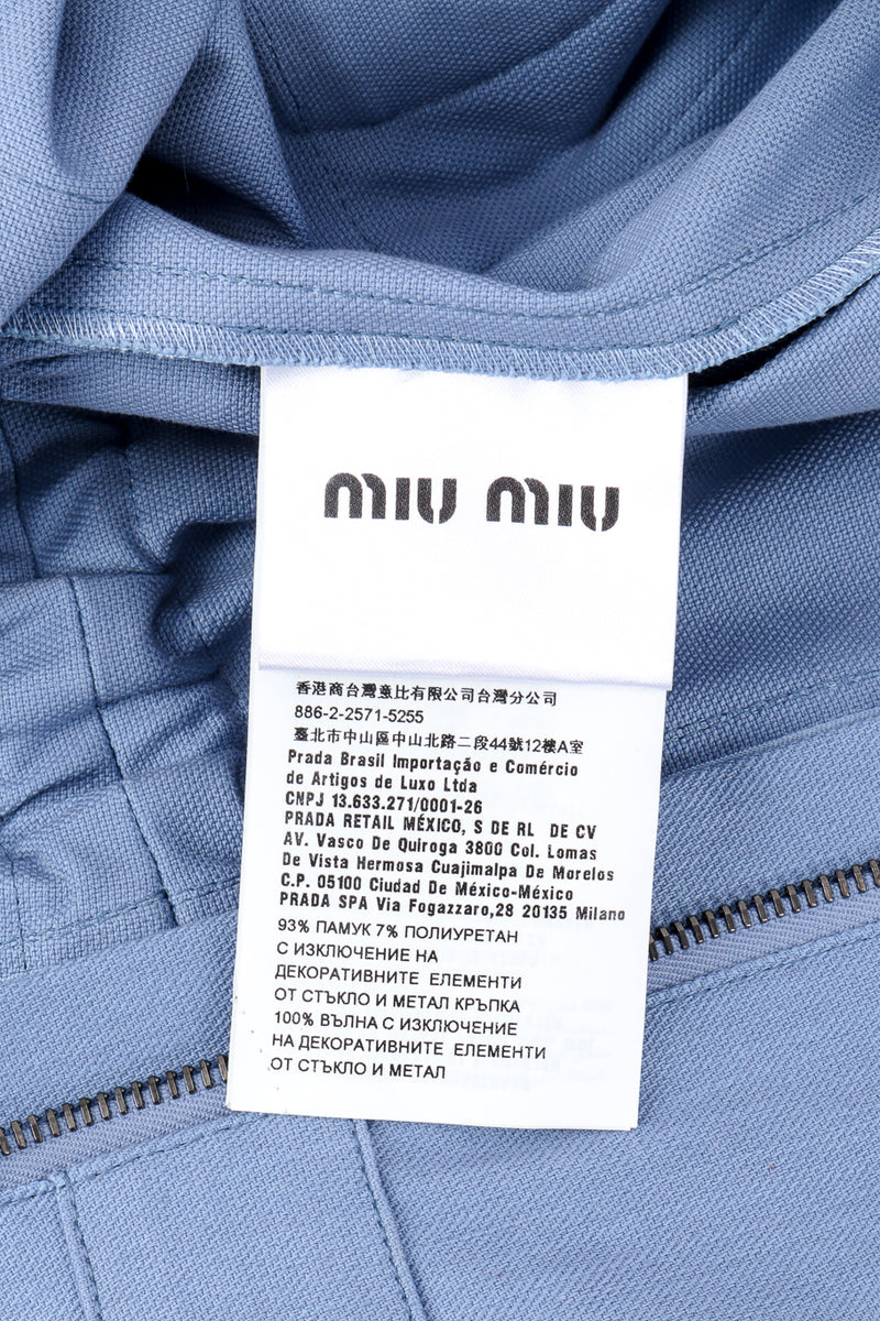 Miu Miu 2018 Resort Patch Coveralls signature label @recess la