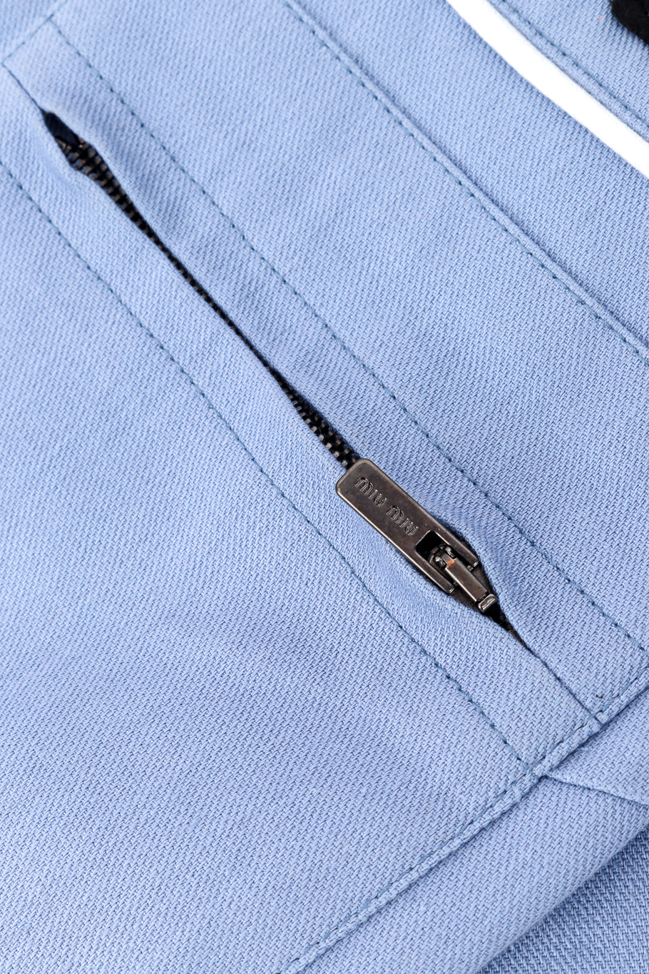 Miu Miu 2018 Resort Patch Coveralls zipper pocket closeup @recess la