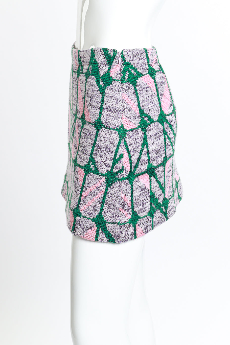 2014 F/W Check Knit Mini Skirt Set skirt side on mannequin @RECESS LA