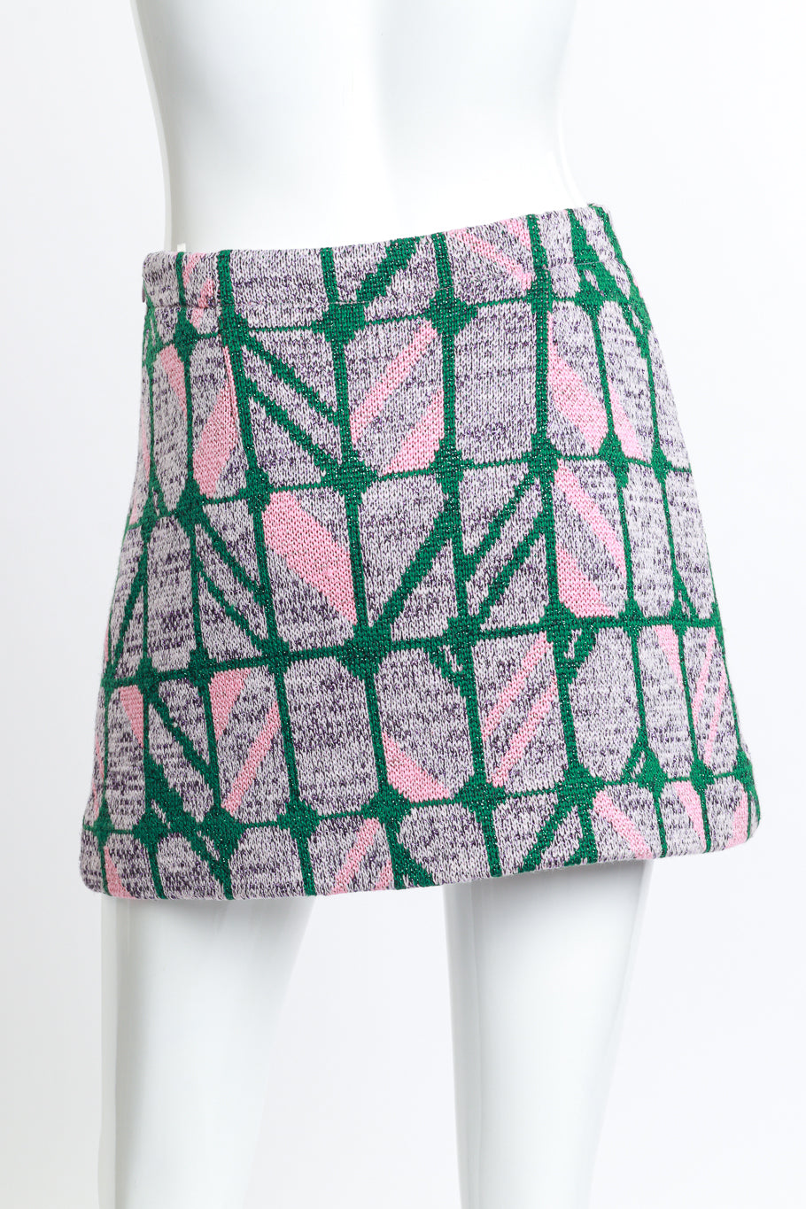 2014 F/W Check Knit Mini Skirt Set skirt back on mannequin @RECESS LA