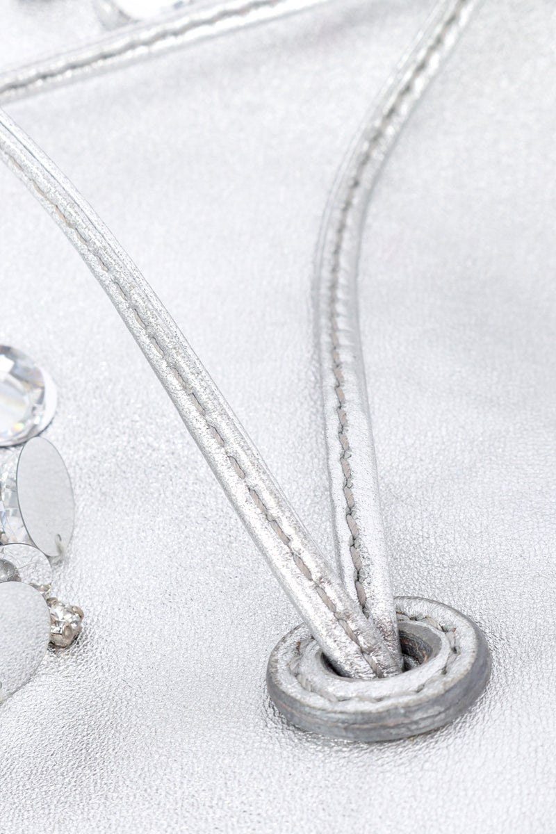 Miu Miu Metallic Drawstring Bag alternate drawstring closeup @Recessla