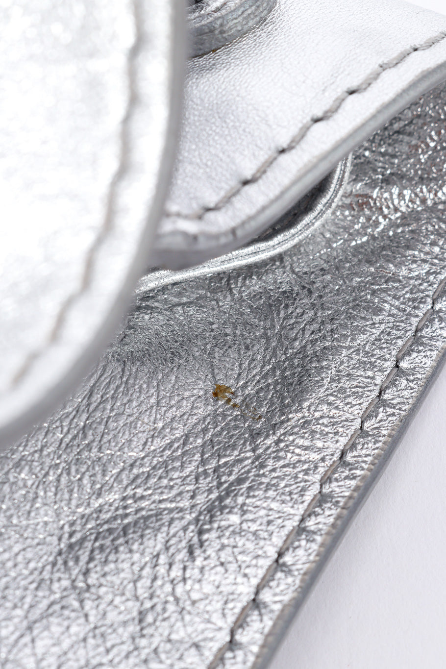Miu Miu Metallic Drawstring Bag small stain on lining @Recessla
