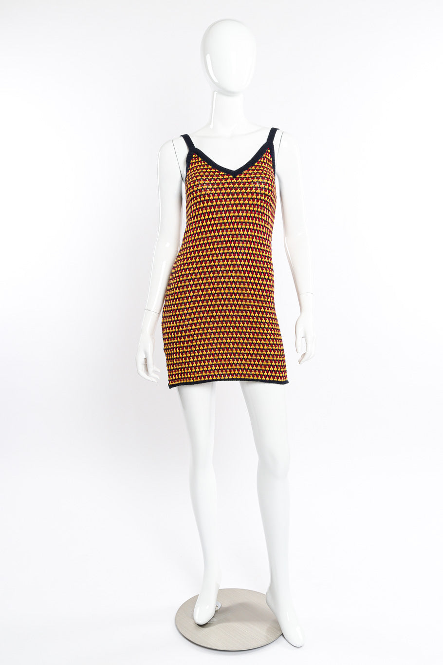 Miu Miu Scissor Knit Tank Dress front view on mannequin @Recessla