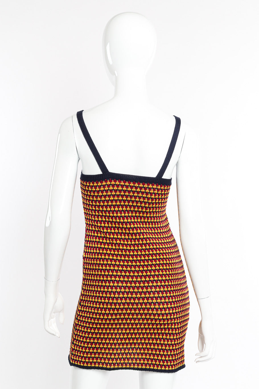 Miu Miu Scissor Knit Tank Dress back view on mannequin @Recessla