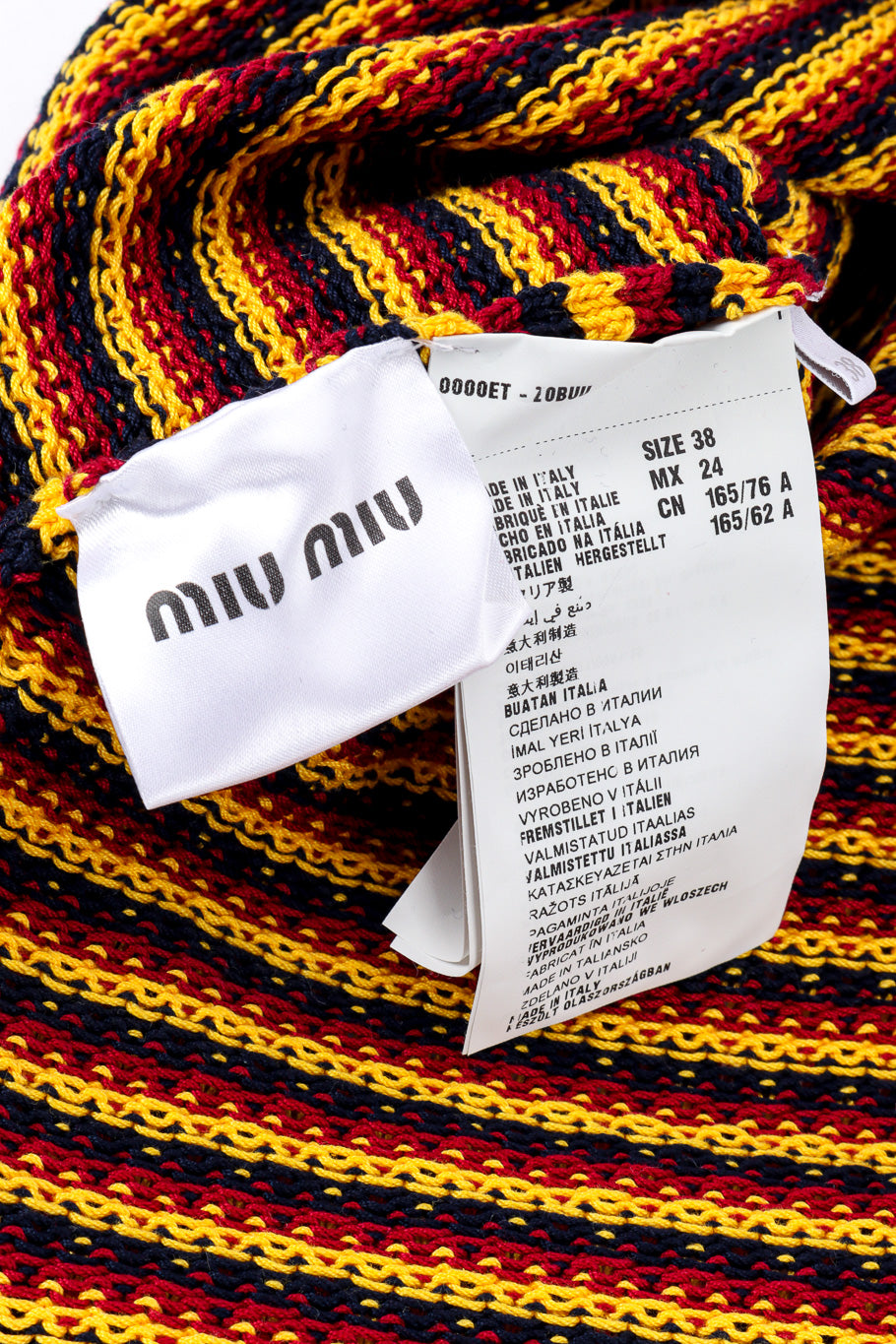 Miu Miu Scissor Knit Tank Dress label and origin label closeup @Recessla