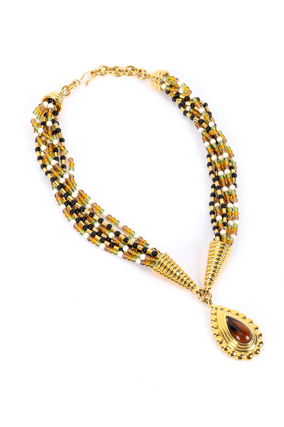 Vintage Monet 7-Strand Teardrop Necklace front view @Recessla
