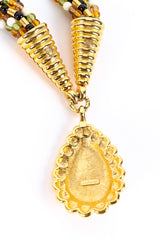 Vintage Monet 7-Strand Teardrop Necklace pendant back view with Monet signature cartouche @Recessla