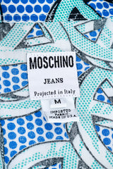 Vintage Moschino Peace Print Shirt signature label closeup @recess la