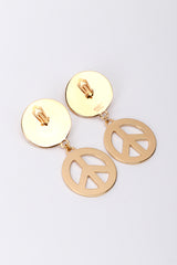 Vintage Moschino Bijoux Peace Drop Earrings back @recess la