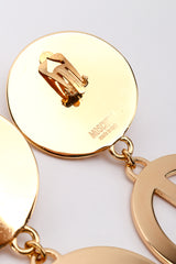 Vintage Moschino Bijoux Peace Drop Earrings stamped signature closeup @recess la