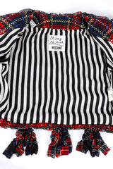 Vintage Moschino Plaid & Ruffle Deconstructed Skirt Set lining @RECESS LA