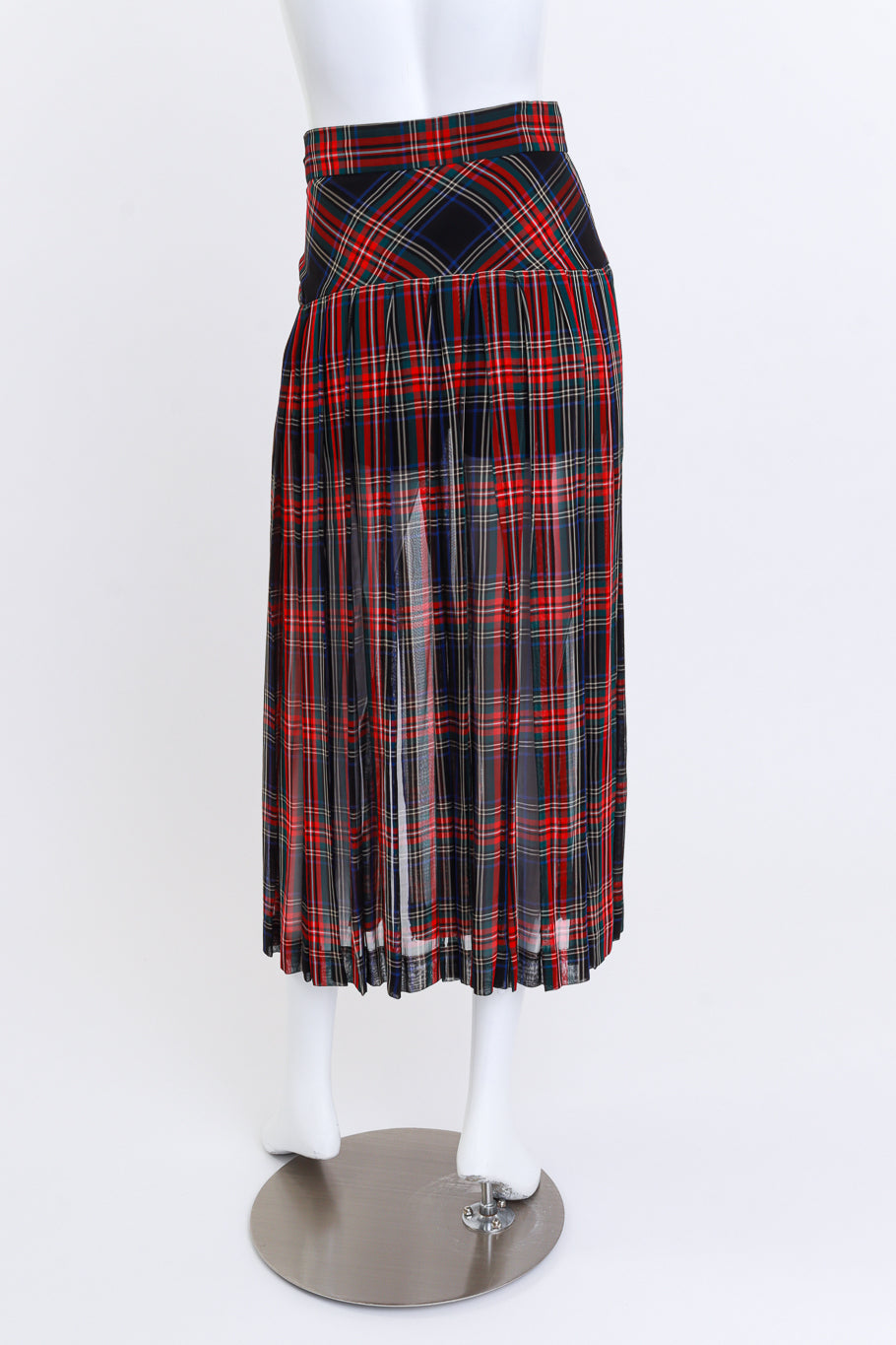 Vintage Moschino Plaid & Ruffle Deconstructed Skirt Set back @RECESS LA