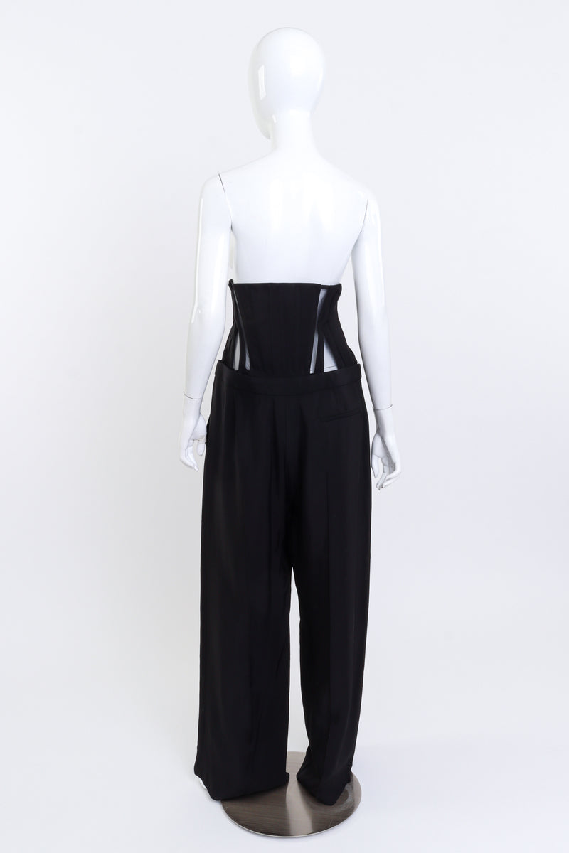 Thierry Mugler Corset Wide Leg Trouser back on mannequin @recess la