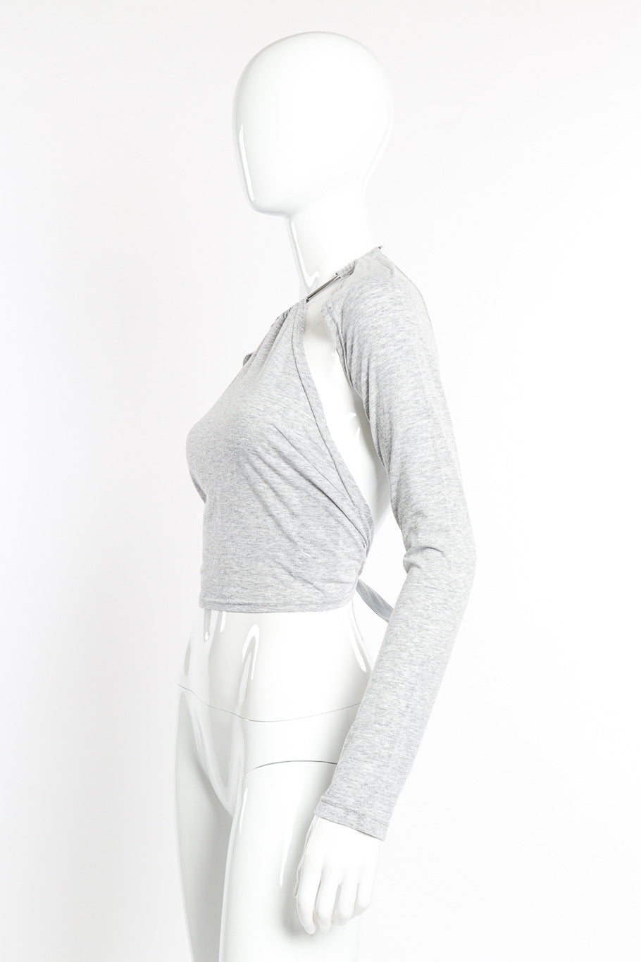 Cut-Out Sleeve Ring Collar Halter Top by Margiela on mannequin side @recessla
