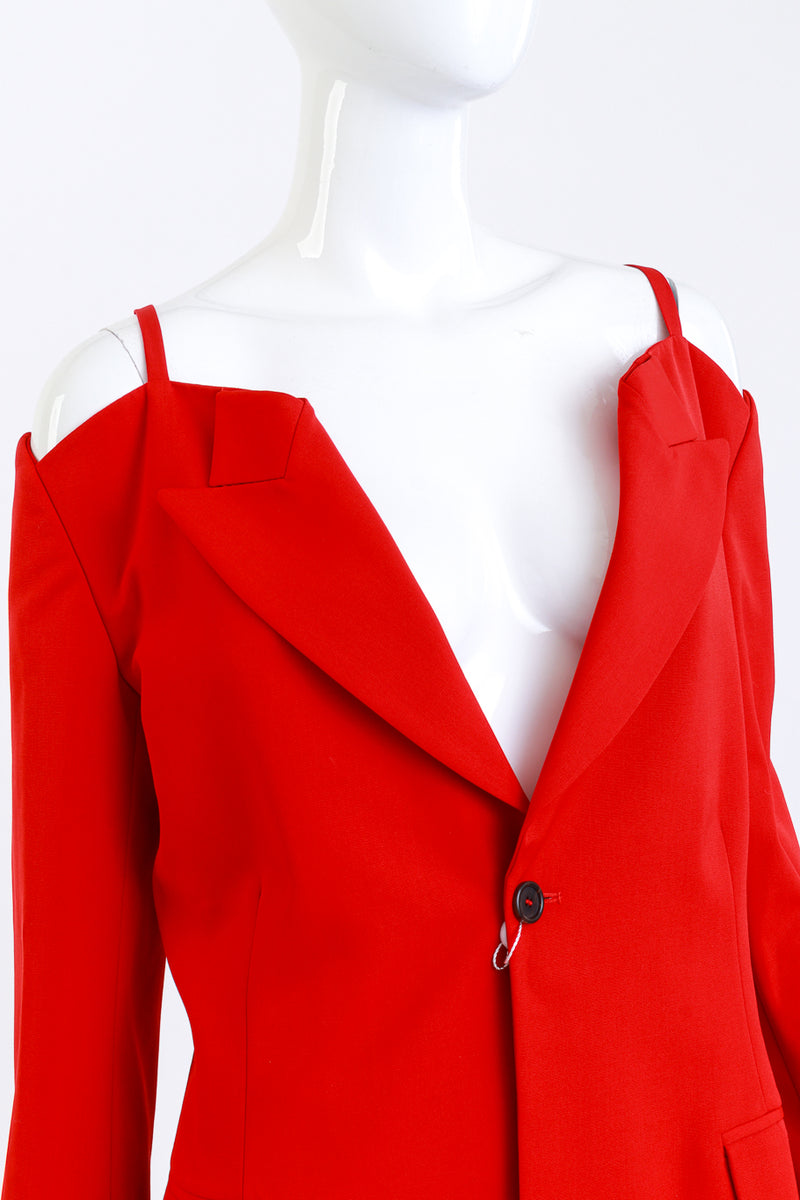 Maison Margiela Cold Shoulder Blazer front on mannequin closeup @recess la