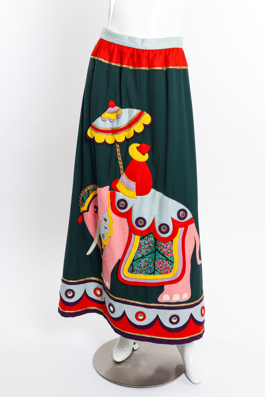 Vintage Malcolm Starr elephant Maxi Skirt on mannequin @recessla