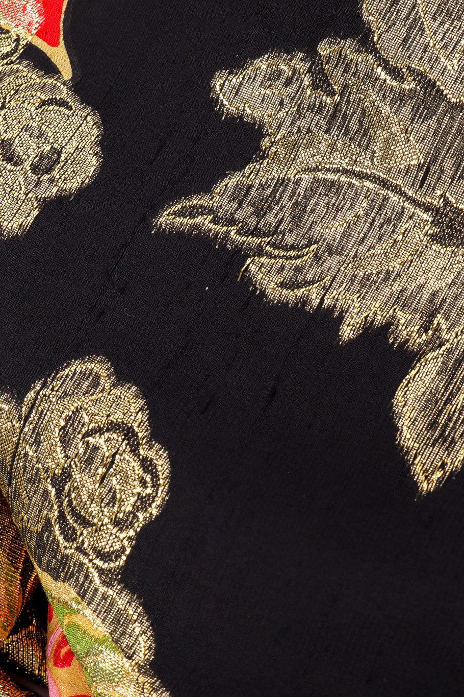 Vintage Malcolm Starr Flower Lamé Silk Dress fabric texture closeup @recessla
