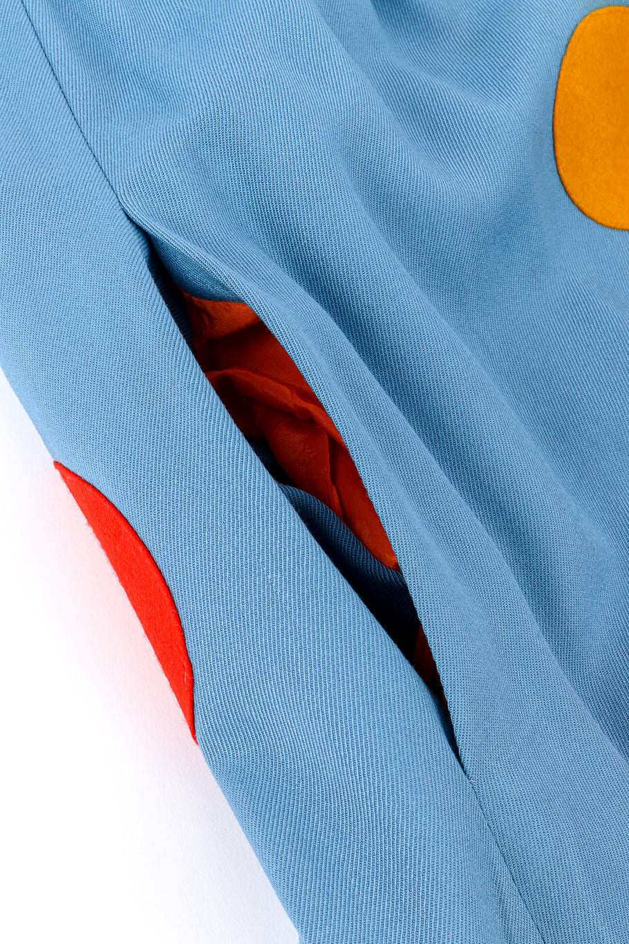 Vintage Malcolm Starr Geometric Top and Skirt Set pocket closeup @recessla