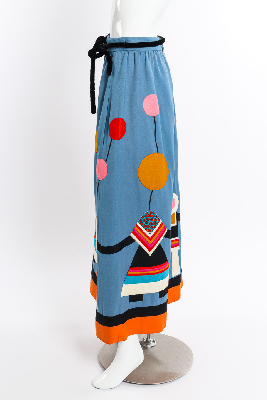Vintage Malcolm Starr Geometric Top and Skirt Set skirt side on mannequin @recessla