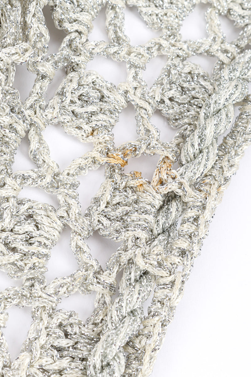 Metallic Silver Crochet Net Dress & Poncho small orange stain @recessla