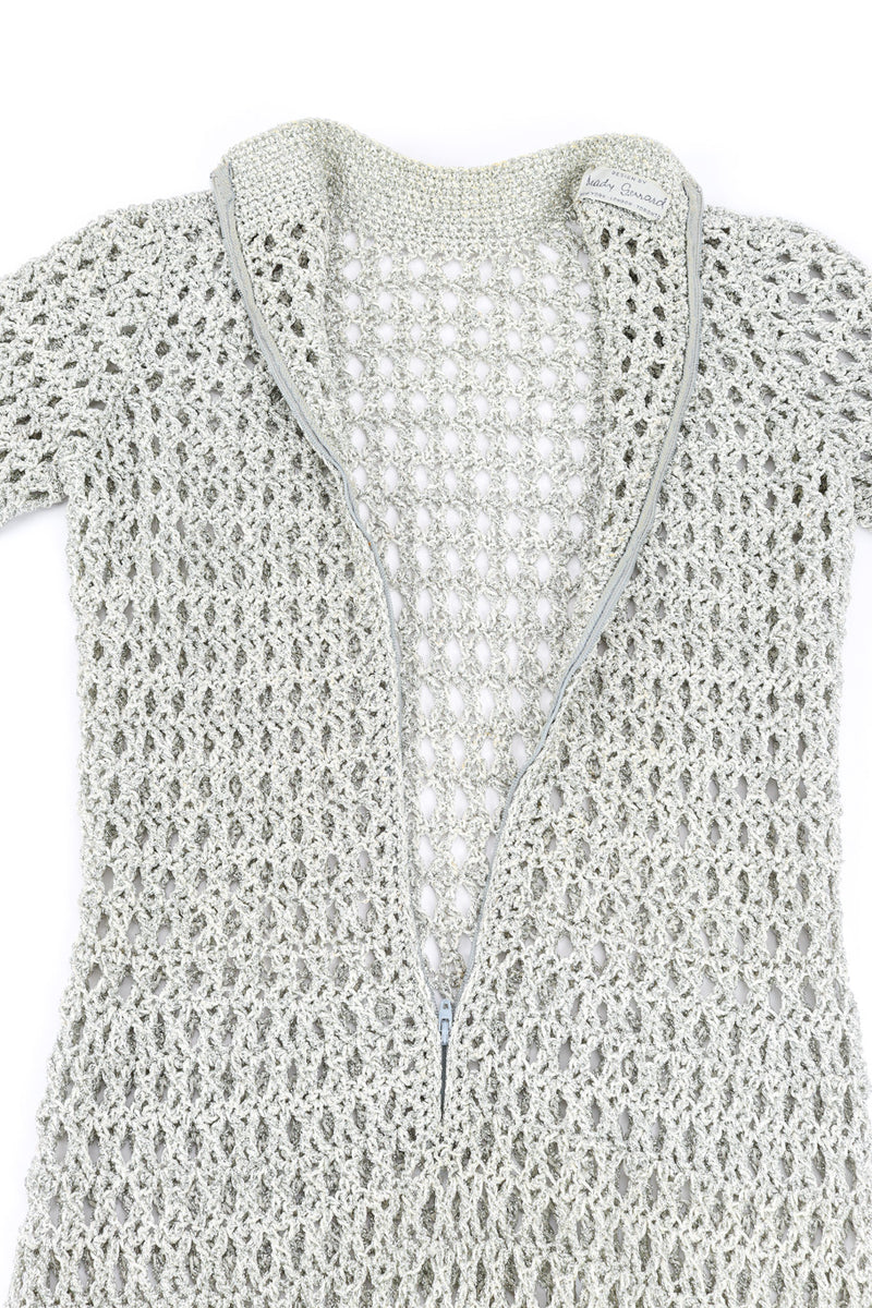 Metallic Silver Crochet Net Dress & Poncho unzipped back @recessla