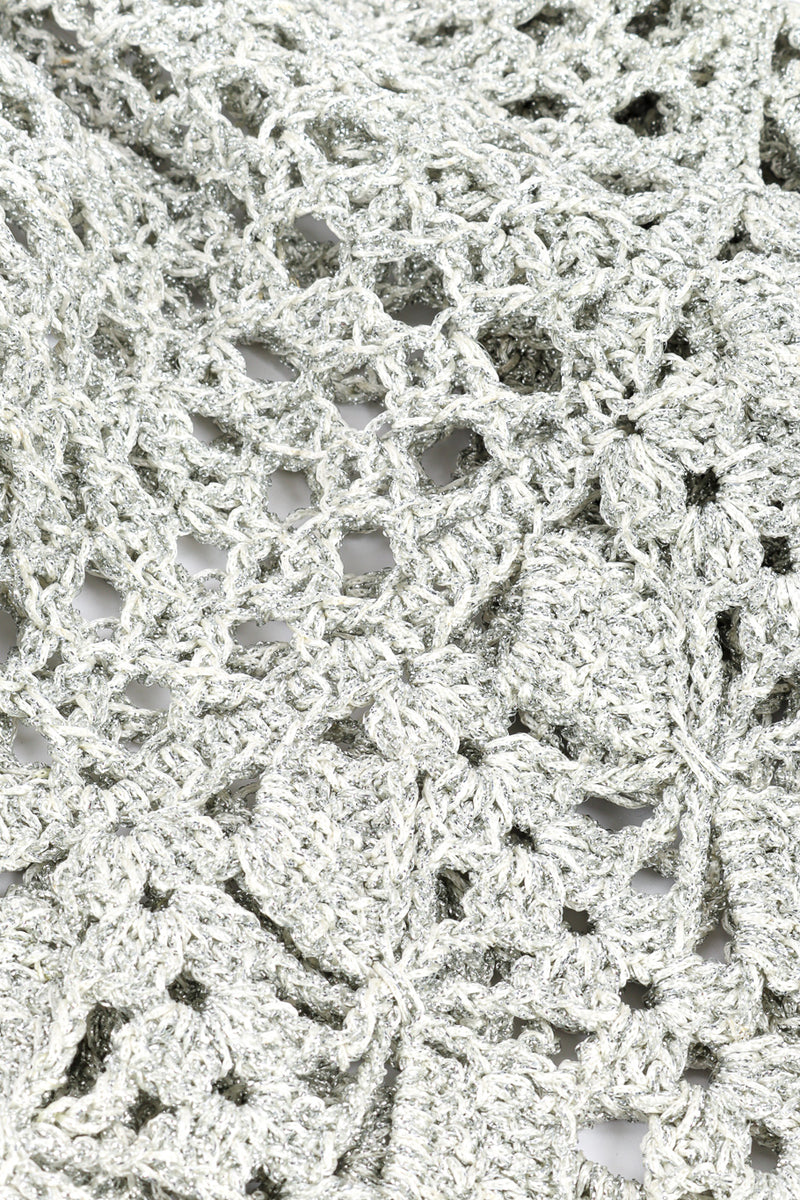 Metallic Silver Crochet Net Dress & Poncho knit close @recessla