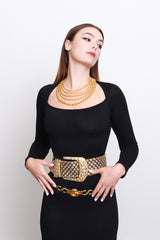 Marcy Feld 5 Strand Ball Bead Collar Necklace model @RECESS LA