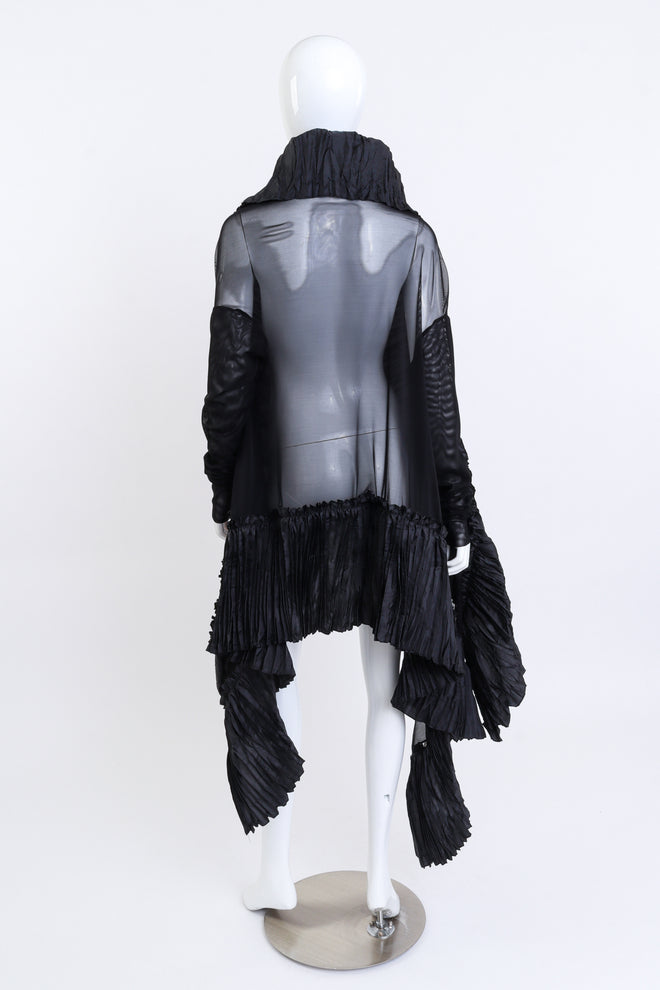 Vintage Marie Saint Pierre Sheer Accordion Trim Coat back on mannequin @recess la