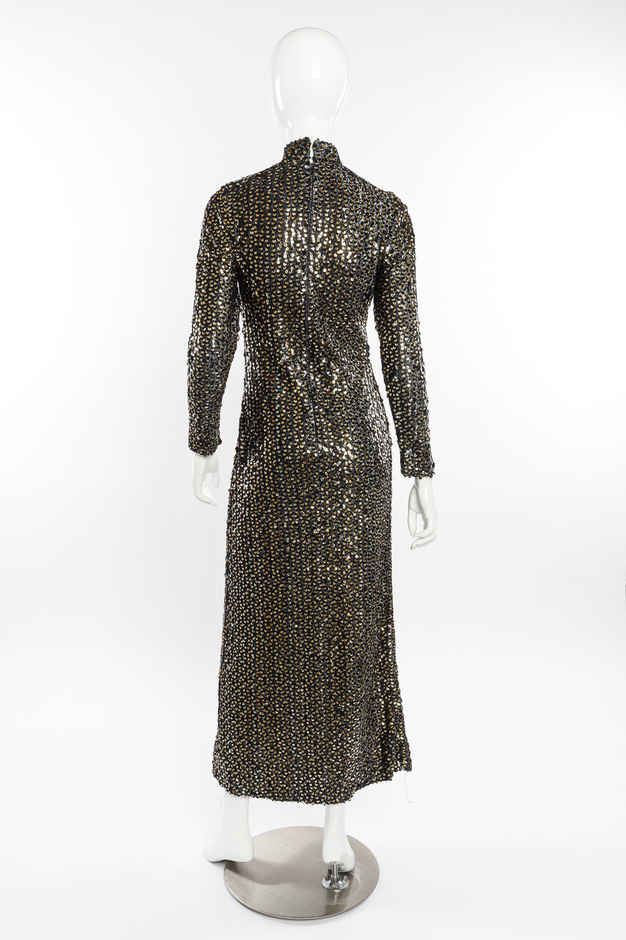 Vintage Anthony Muto Sequin Lamé Sheath Dress back on mannequin @recessla