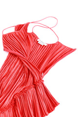 Vintage Mary McFadden Pleated Asymmetric Ruffle Dress side unzipped @recess la