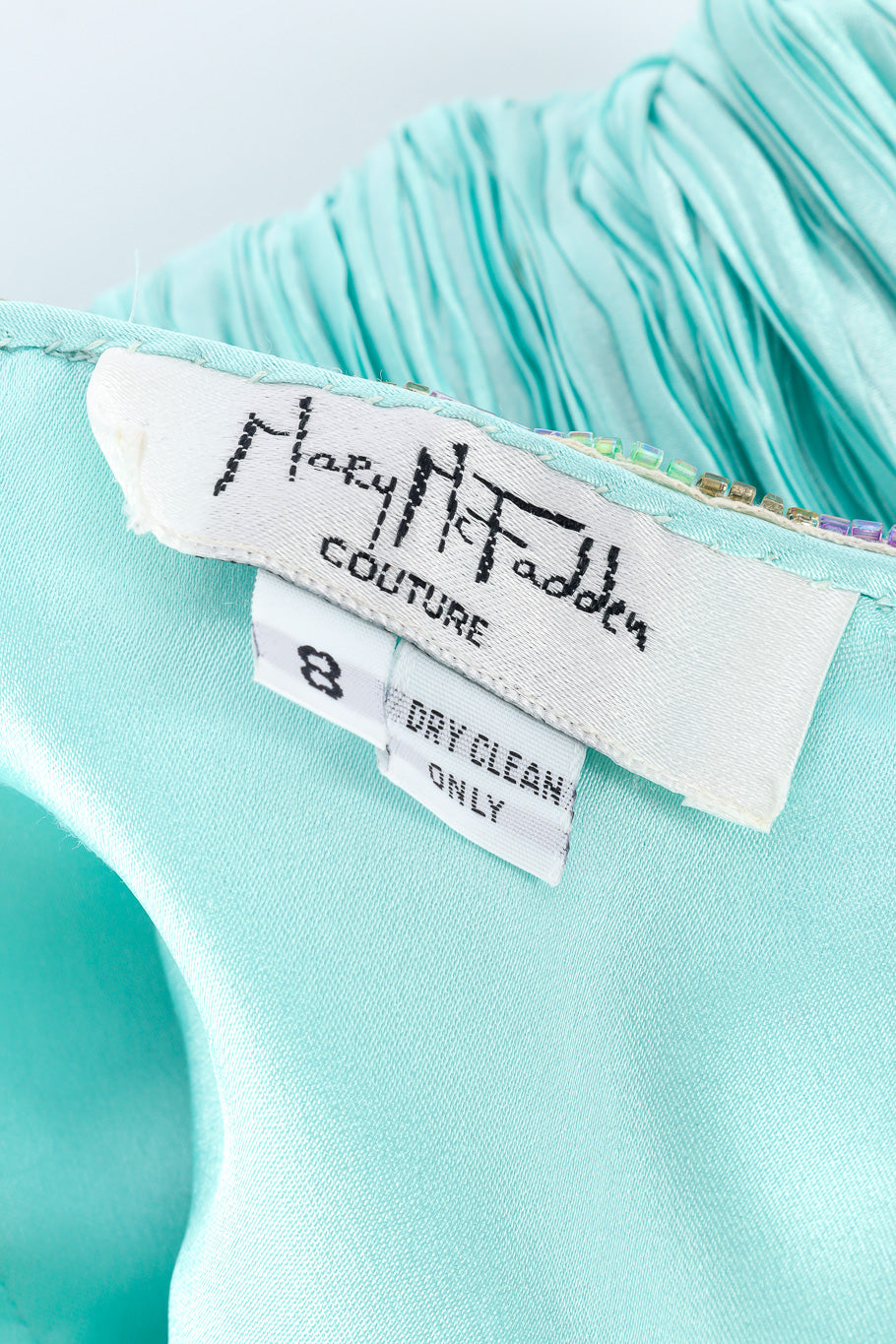 Plissé pleat dress by Mary McFadden flat lay label @recessla