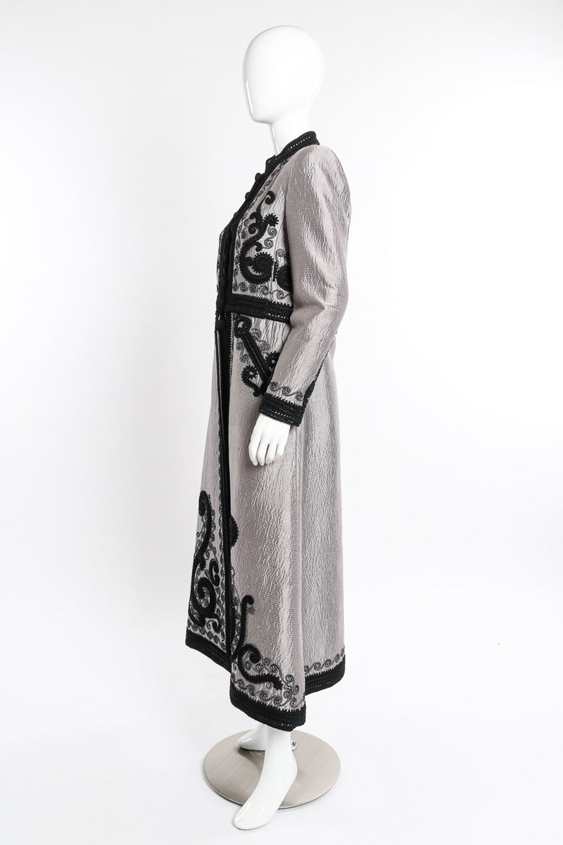 Vintage Mary McFadden Embroidered Quilt Duster side on mannequin @recessla