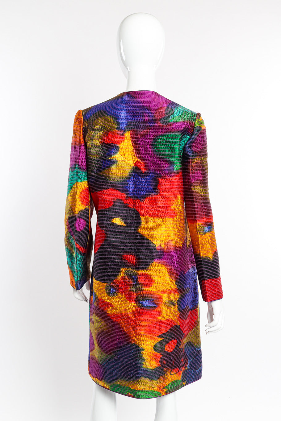 Vintage Mary McFadden Quilted Silk Splotch Jacket back on mannequin @recessla