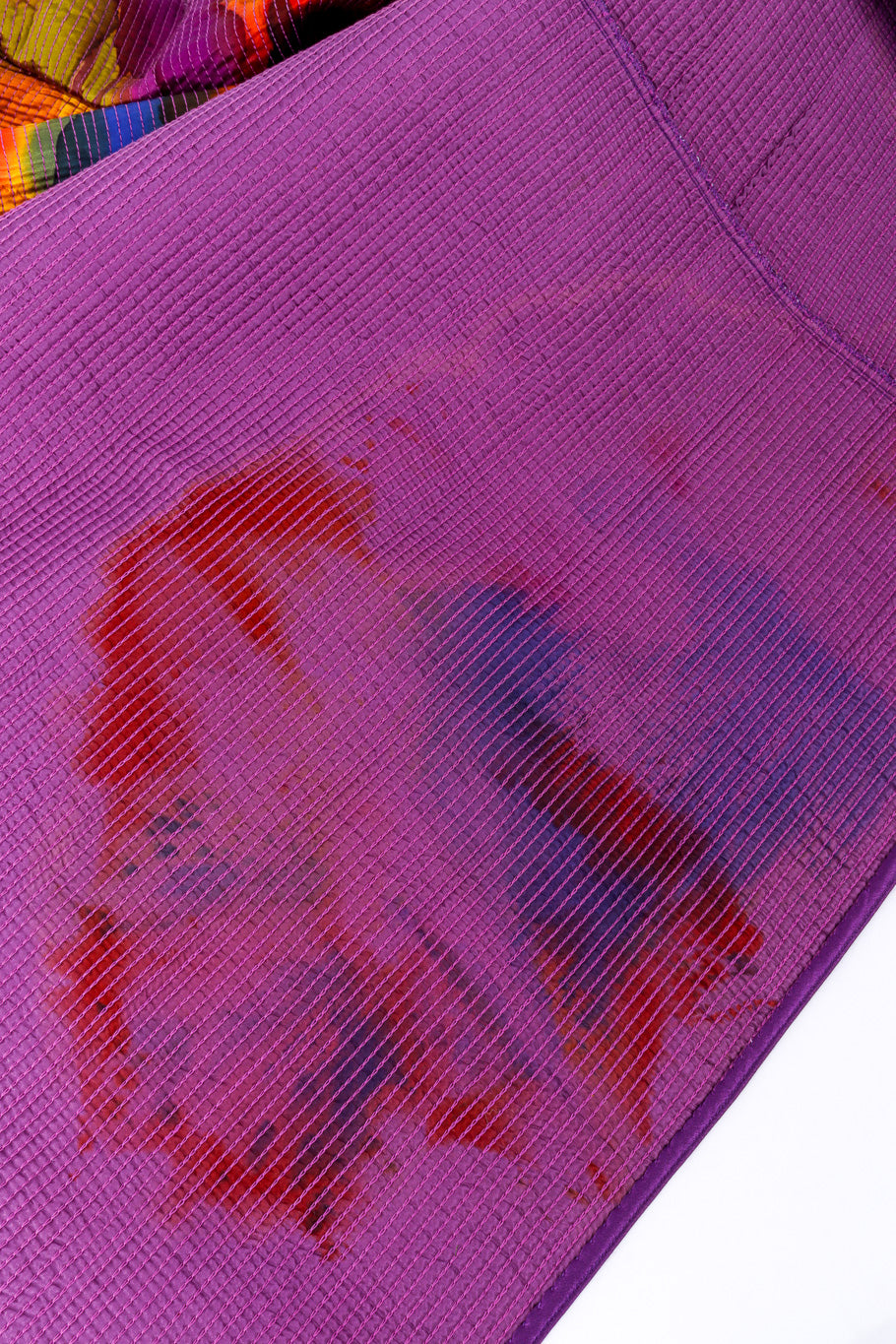 Vintage Mary McFadden Quilted Silk Splotch Jacket water stain closeup @recessla