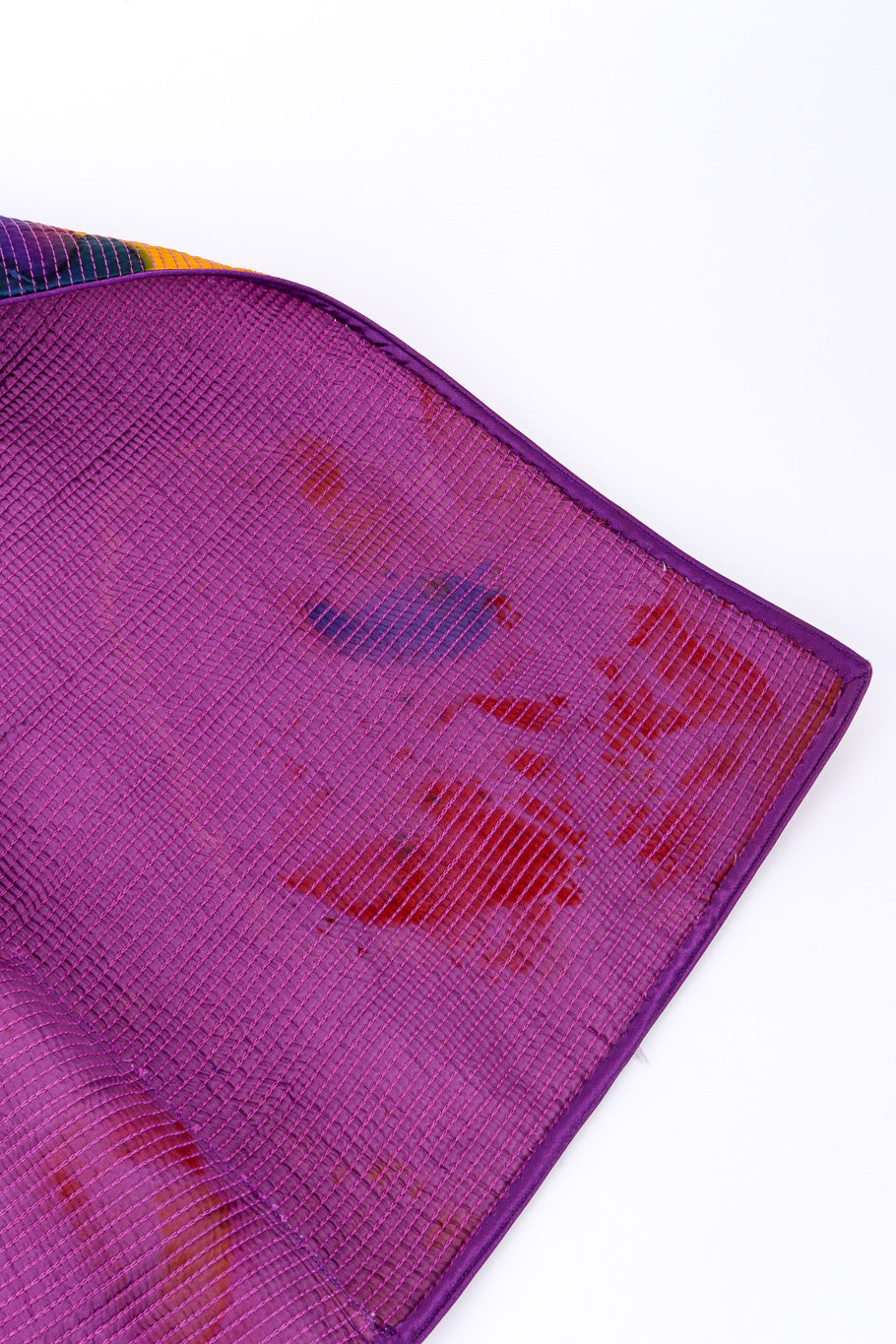 Vintage Mary McFadden Quilted Silk Splotch Jacket water stain closeup @recessla