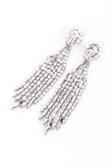 Vintage Long Rhinestone Fringe Earrings back @recessla