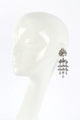 Vintage Rhinestone Cluster Waterfall Earrings mannequin @RECESS LA